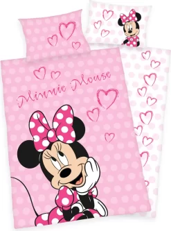 Disney´s Minnie Mouse Kinder Bettwäsche 40x60 + 100x135cm