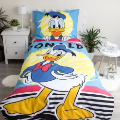 Donald Duck Disney Wende Bettwäsche Kopfkissen Bettdecke Für 135x200 Cm