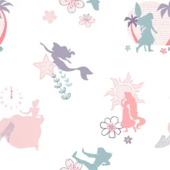 Disney Prinzessin Kinder-Bettwäsche 80x80 + 135x200 Cm · Arielle, Vaiana, Mulan, Belle, Rapunzel, Cinderella · 100% Baumwolle -Disney 196b27966a2bf87832a75bf5623e0a77