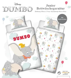 DUMBO Bettwäsche 40x60 + 100x135 Cm ☆ Kinder-Bettwäsche Für Mädchen & Jungen ☆ Disney Dumbo Elefant - 100% Baumwolle -Disney 2a147fdd9eae60307a34717c961d4bbd