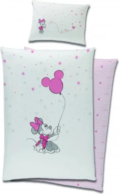 Minnie Maus Bettwäsche Set Garnitur Wendbar 100 X 135 Cm Disney Kinder Baumwolle