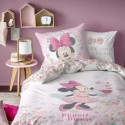 Bettwäsche Disney Minnie Mouse Flowers Blumen 80 X 80 Cm / 135 X 200 Cm