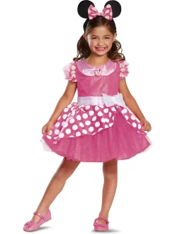 Kinderparty Disney Pink Minnie Kinderkostüm Deluxe S (5-6 Jahre) Kinderkostüme 100% Polyester Prinzessin PTY_Karneval Mädchenkostüme