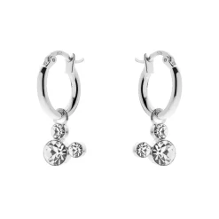 Disney Kinderohrring Mickey Mouse Creolen Silber 925 Weiße Kristalle ES00032SRWL