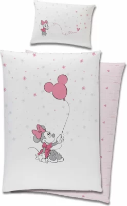 Minnie Maus Bettwäsche Set Garnitur Wendbar 90 X 120 Cm Disney Kinder Baumwolle