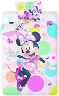 Disney Minnie Mouse Bettbezug, Happy - 140 X 200 + 70 X 90 Cm - Baumwolle