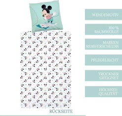 Mickey Mouse Bettwäsche, 135x200 + 80x80 Cm 2 Tlg., 100 % Baumwolle In Renforcé, Disney's Mickey Mouse, Pluto & Donald Duck Auf Schatzsuche Bettwäsche-Set Für Kinder In Mint -Disney 7628f09a6134d9e5fb09522dadb6d1c4