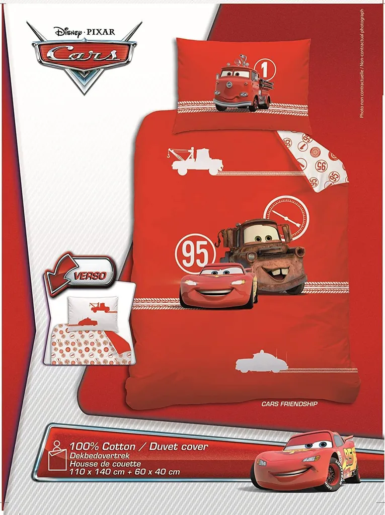 Disney CARS Jungen Bettwäsche Wendebettwäsche Kinderbettwäsche 110x140cm Baumwolle Rot 2 Disney CARS Jungen Bettwäsche Wendebettwäsche Kinderbettwäsche 110x140cm Baumwolle Rot – Bild 2