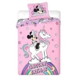Disney Kinderbettwäsche Minnie Mouse & Einhorn Bettwäsche Set 2-tlg.135-140x200cm