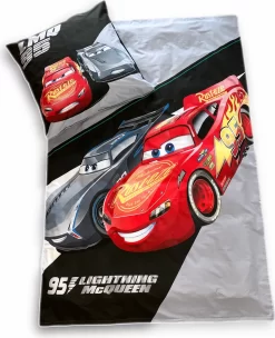 Disney Cars Bettwäsche 80x80 + 135x200 Cm 100% Baumwolle Mit Reißverschluss