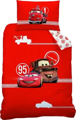 Disney CARS Jungen Bettwäsche Wendebettwäsche Kinderbettwäsche 110x140cm Baumwolle Rot