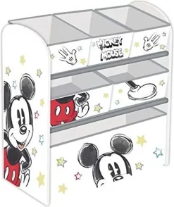 Disney Familie24 Holz Spielzeugregal Micky Maus Jungenregal Kinderregal Organizer Mickey Mouse