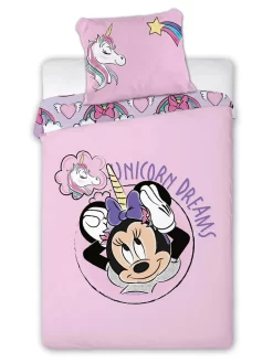 Disney Minnie Maus Unicorn Wende Bettwäsche Kopfkissen Bettdecke Für 135x200 Cm